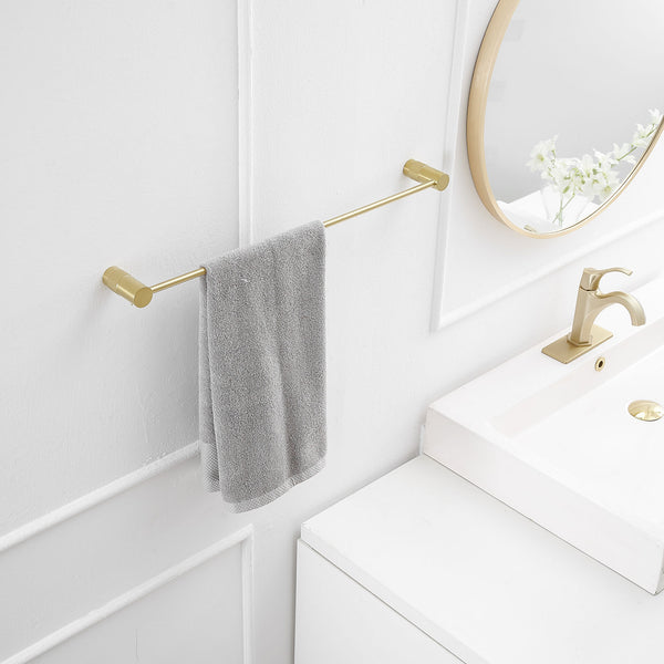 Bathroom Hardware Set 5-Piece Bath Hardware Set with Towel Bar, Robe Hook, Toilet Paper Holder in Brushed Gold